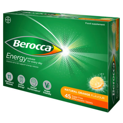Berocca Natural Orange Flavour effervescent vitamin tablets 45 tablets - British product
