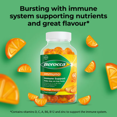Berocca Immuno Orange Flavour Vitamin Gummies 60 gummies - British product