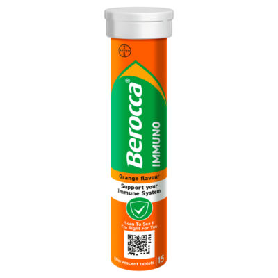 ASDA Berocca Immuno Orange Flavour Sugar Free Effervescent Tablets 15 Tablets- Buy online at McGrocer