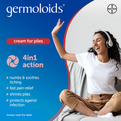 Germoloids Triple Action Haemorrhoids Cream 55g, UK version
