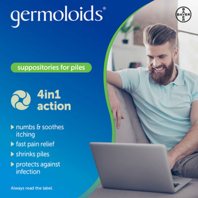 Germoloids Triple Action Haemorrhoids (Piles) Suppositories 24