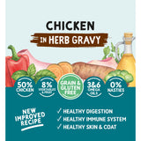 Naturo chicken in herb gravy dog food 390g, imported from the UK