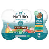 Naturo poultry dog food herb gravy 6x390g cans, UK import
