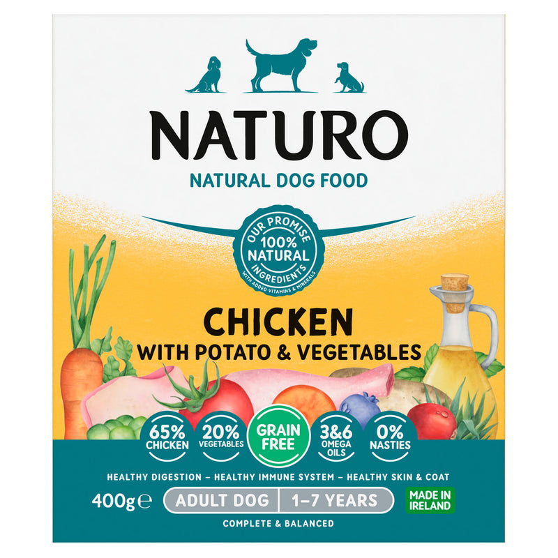 Naturo chicken dog food 400g, imported from the UK
