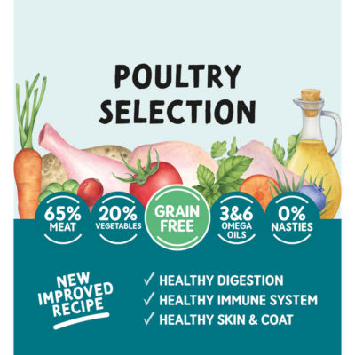 Naturo wet dog food Poultry Selection 6 x 400g, imported from the UK
