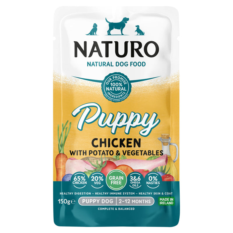 Naturo puppy dog food chicken vegetable 150g, imported from the UK