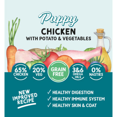 Naturo puppy dog food chicken vegetable 150g, imported from the UK