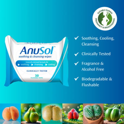Anusol soothing flushable wipes 30 pack (British brand)