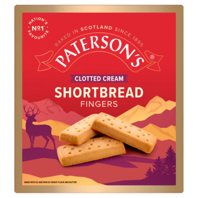 Paterson's shortbread biscuits clotted cream fingers 300g, imported from the UK