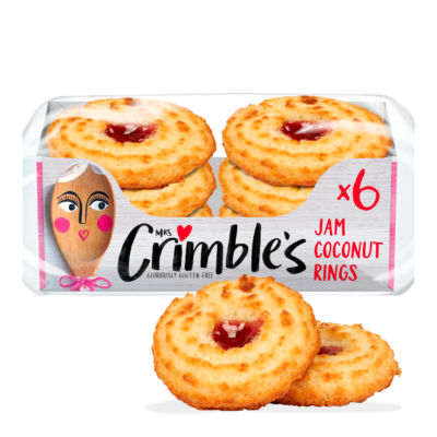 ASDA Mrs Crimble's 6 Gluten Free Jam Coconut Rings Sweet Biscuits 240g- Buy online at McGrocer