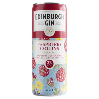 Edinburgh Gin Raspberry Collins cocktail 250ml, imported from the UK