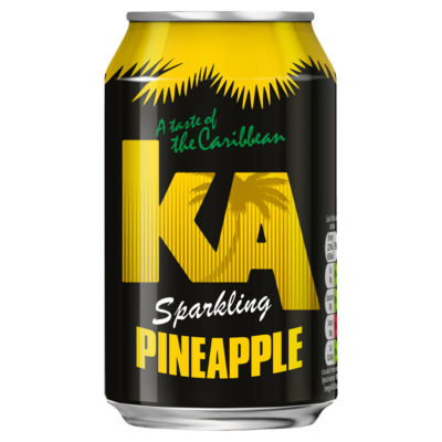KA pineapple fizzy drink 330ml can, UK version