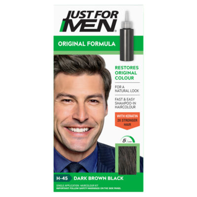 ASDA Just For Men Single Application Haircolour Kit H-45 Dark Brown Black Men's Hair Dye- Buy online at McGrocer