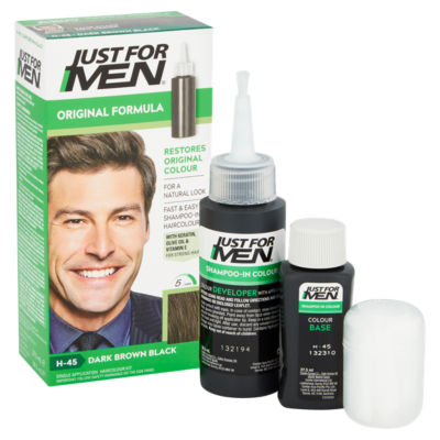 Just For Men H-45 Dark Brown Black hair color kit, UK version