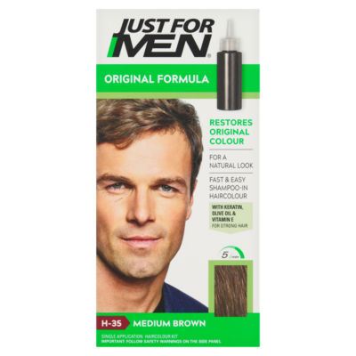 ASDA Just For Men Shampoo-in Haircolour Medium Brown Men's Hair Colour Kit- Buy online at McGrocer