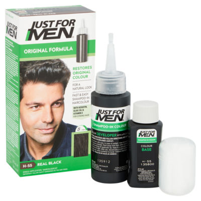 Just For Men Original Formula Real Black Single Application Haircolour Kit, UK version