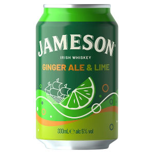 Jameson pre-mixed whiskey ginger ale and lime 330ml (British brand)