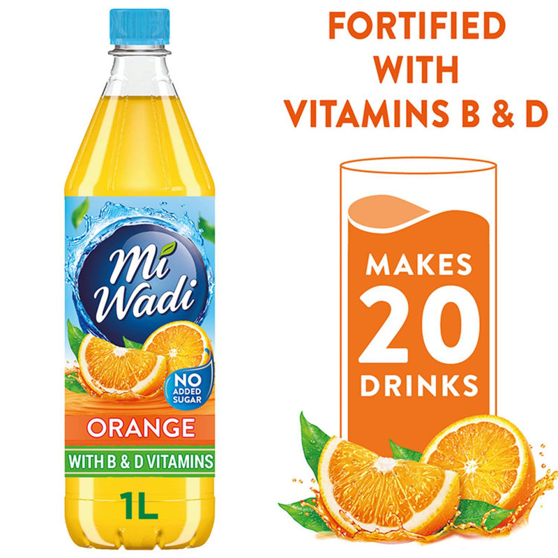 Mi Wadi orange squash no added sugar with vitamins 1L, UK version