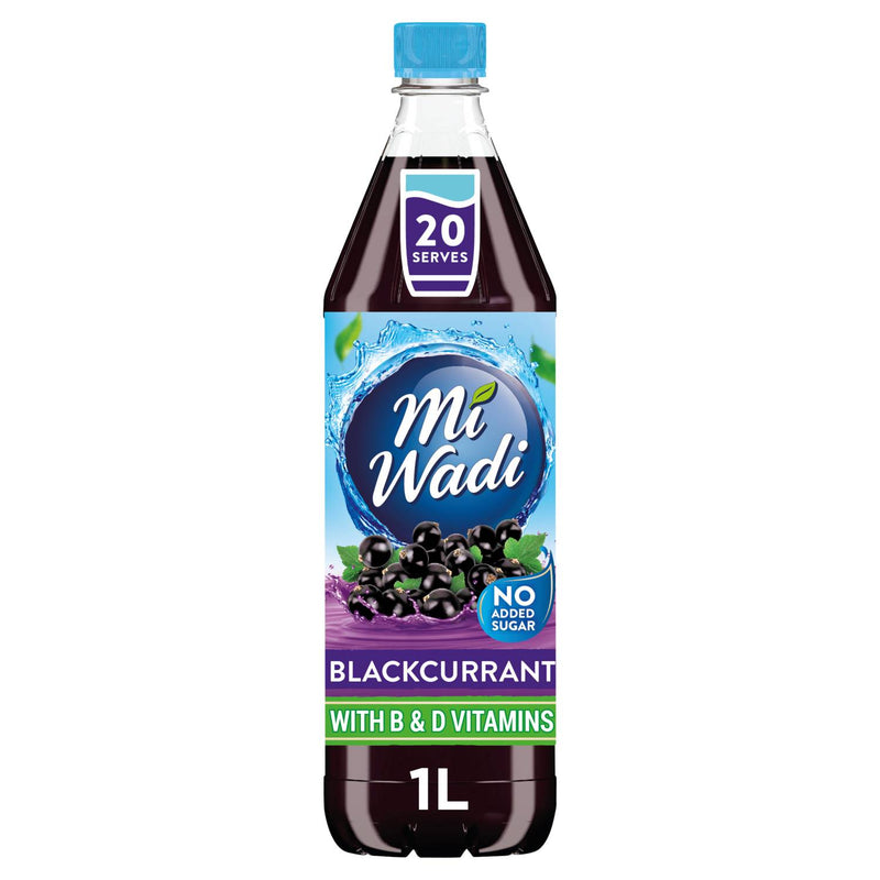MiWadi blackcurrant squash 1 litre bottle, UK version