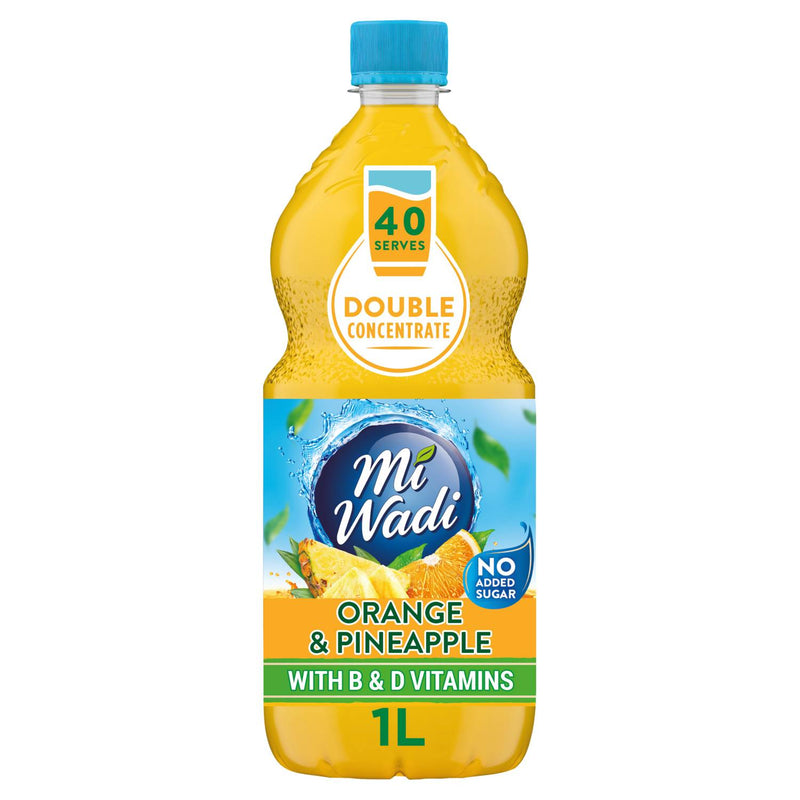 Mi Wadi double concentrate orange & pineapple squash 1L (British brand)