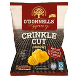 O'Donnells Crinkle Cut cheese and onion crisps 125g, imported from the UK
