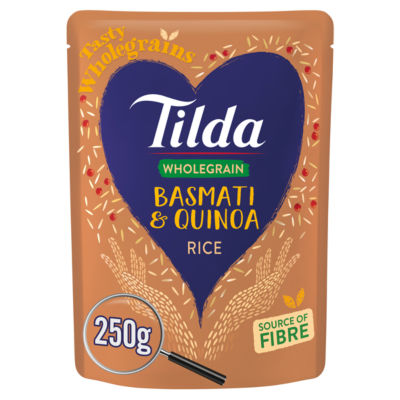 Tilda Wholegrain Basmati & Quinoa Microwave Rice 250g (British brand)