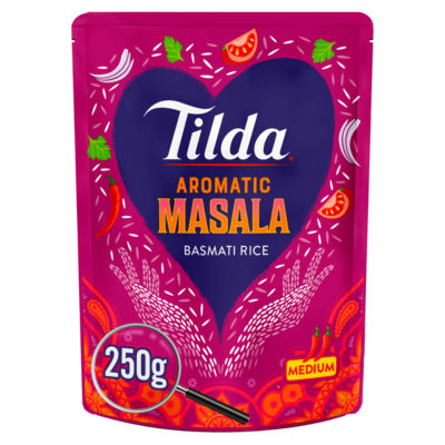 ASDA Tilda Masala Rice Microwave Pouch 250g- Buy online at McGrocer