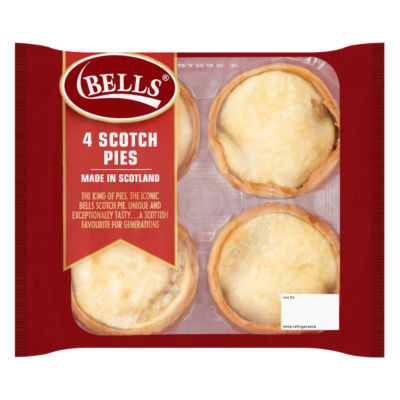 Bells Scotch Pies 4-pack, imported from the UK
