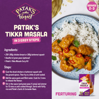 Patak's Punjabi Tikka Masala Curry Sauce Kit 270g, imported from the UK