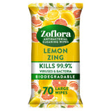 Zoflora 70 Lemon Zing antibacterial wipes (British brand)