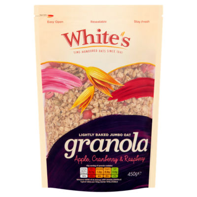 White's Granola Apple Cranberry Raspberry 450g (British brand)