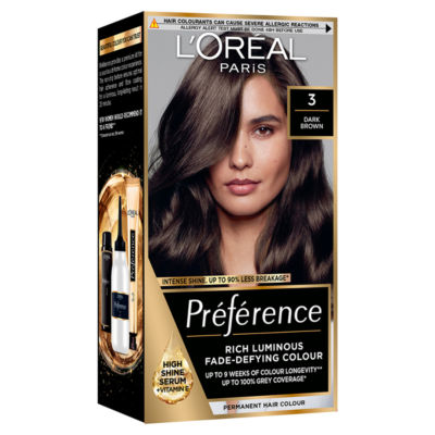 L'Oreal Preference dark brown permanent hair colour, UK version