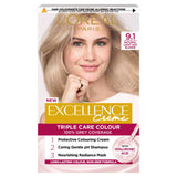 ASDA L'Oreal Excellence Excellence Créme 9.1 Light Ash Blonde: 100% Grey, enhanced quality, for a cool tone.- Buy online at McGrocer