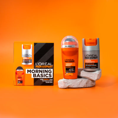 L'Oreal Men Expert Morning Basics Set moisturiser and antiperspirant, imported from the UK
