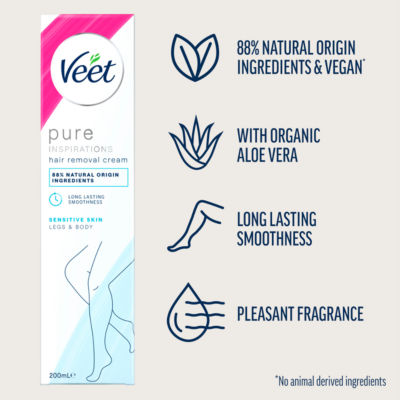Veet Pure Inspirations hair removal cream 200ml (British brand)