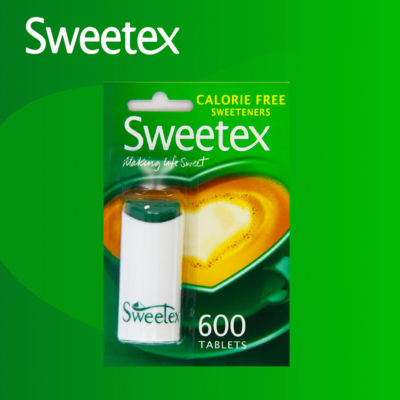 Sweetex calorie free sweetener tablets 600 tablets (British brand)