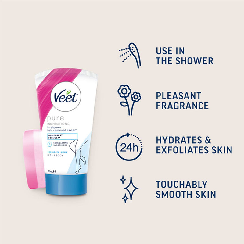 Veet In Shower Hair Removal Cream 150ml (British brand)