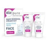 Veet hair removal cream kit for face sensitive skin 2 x 50ml (British brand)