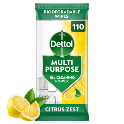Dettol multipurpose cleaning wipes citrus zest 110 - British product