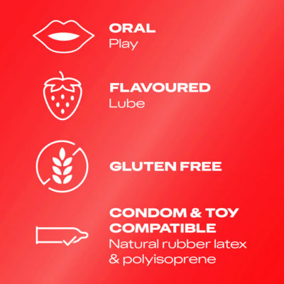 Durex strawberry flavoured lube 100ml, imported from the UK