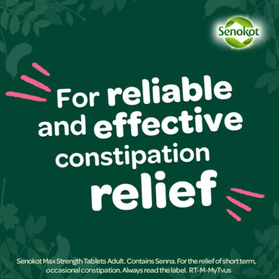 Senokot Max Strength Senna Fruit Constipation Relief Tablets 10 Tablets (British brand)