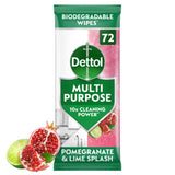 ASDA Dettol Multipurpose Cleaning Wipes Pomegranate & Lime 72- Buy online at McGrocer