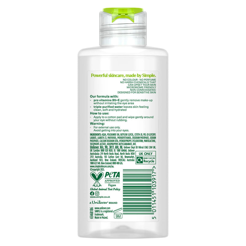 Simple Kind to Skin Eye Makeup Remover 125 ml (British brand)