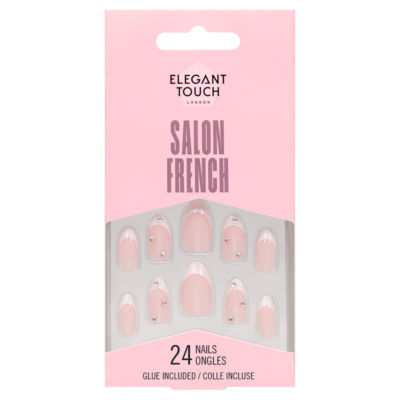 Elegant Touch French false nails 24 pieces, imported from the UK