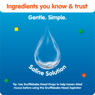 Snufflebabe baby saline nasal drops 10ml (British brand)