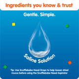 Snufflebabe baby saline nasal drops 10ml (British brand)