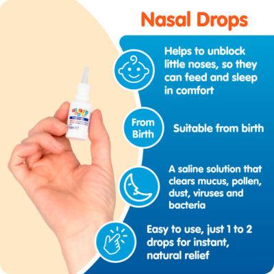 Snufflebabe baby saline nasal drops 10ml (British brand)