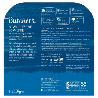 Butcher's wet dog food 4 x 150g - British product