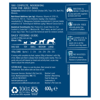 Butcher's dog food with tripe 400g - British product