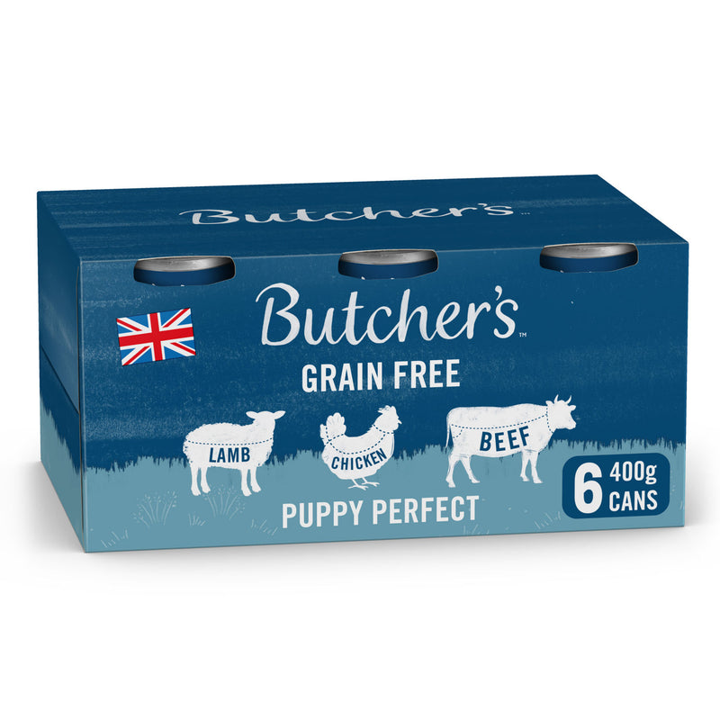 Butcher's Puppy Perfect dog food tins 6x400g - British product
